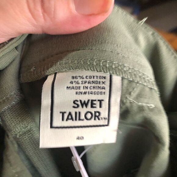 NWT Swet Tailor Men’s Everyday Chino Shorts Deeper Sage Green - 40 - Picture 7 of 8